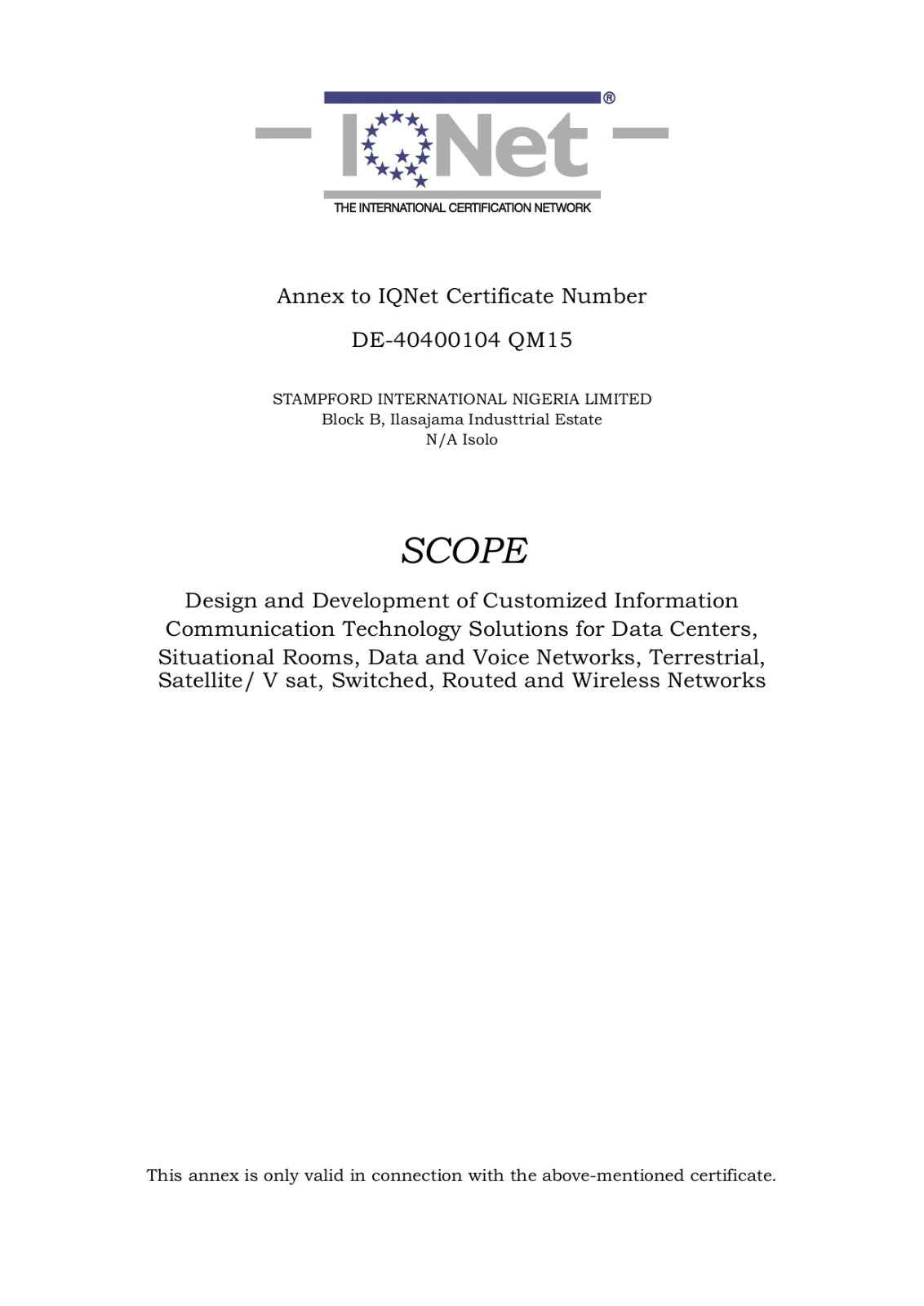 ISO Certificate 1
